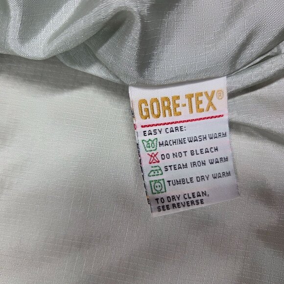 LL Bean Jacket Mens Large Tall Teal Green Stowaway Goretex Rain Coat Windbreaker - Picture 8 of 14